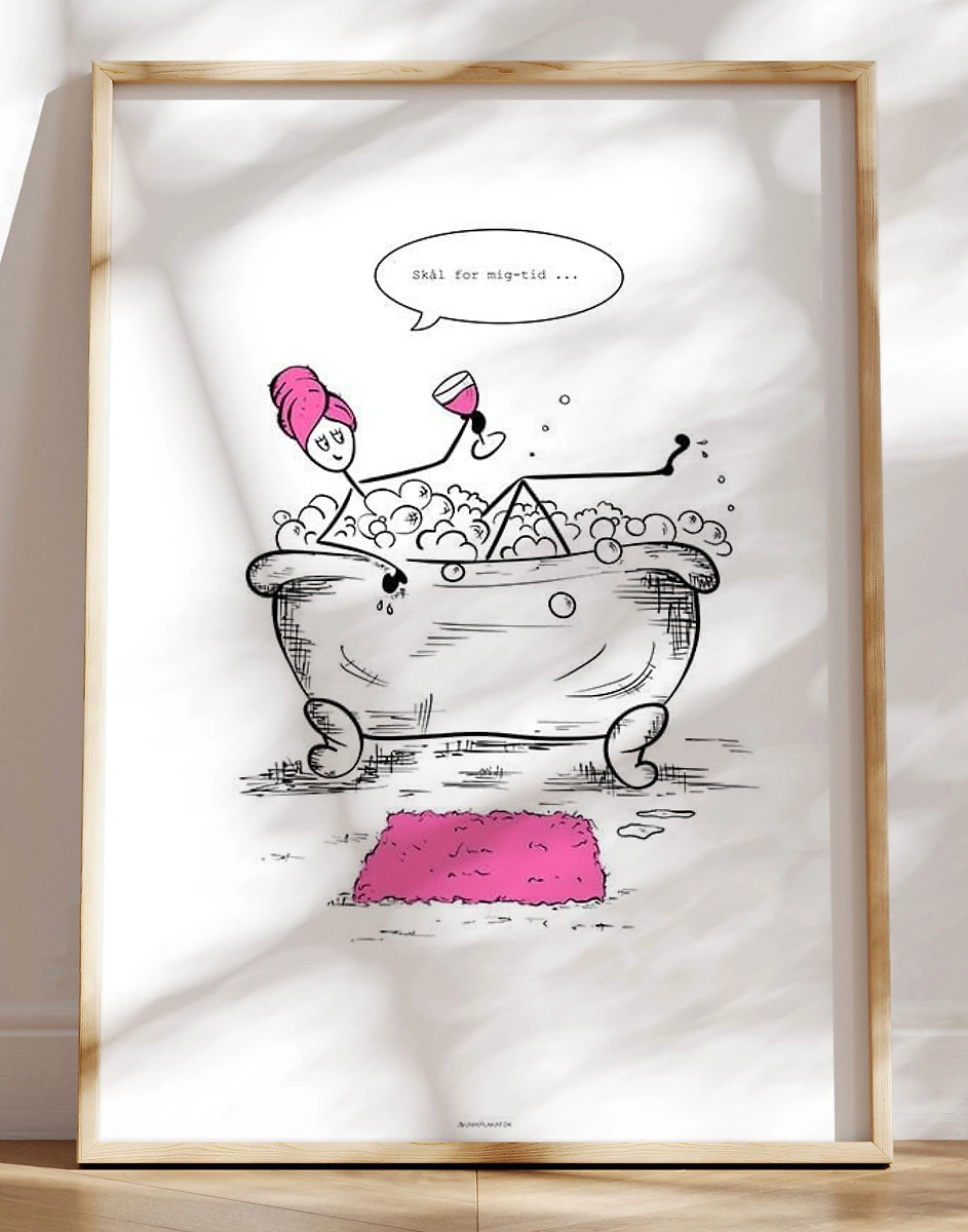 Stickwoman plakat - badekar