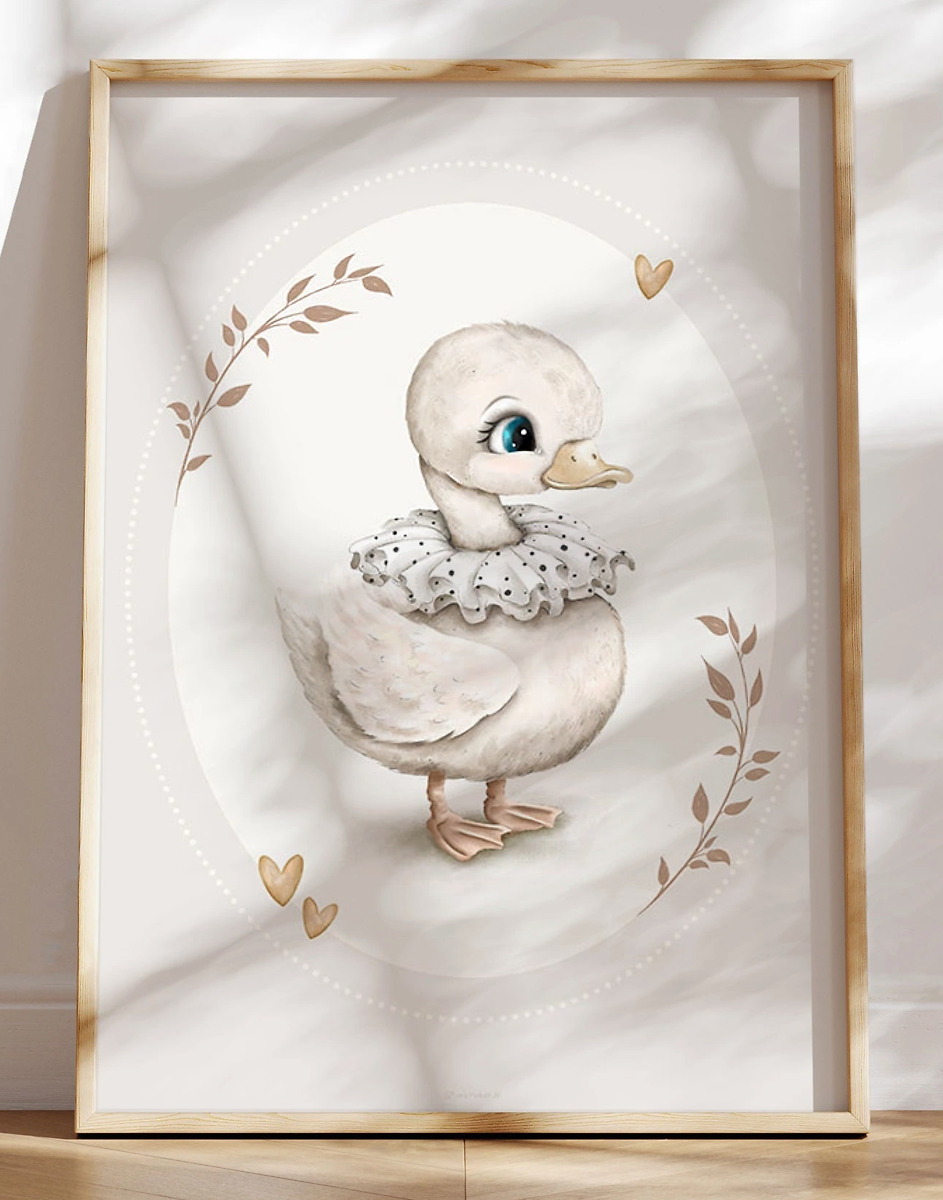 Børneplakat med babysvane