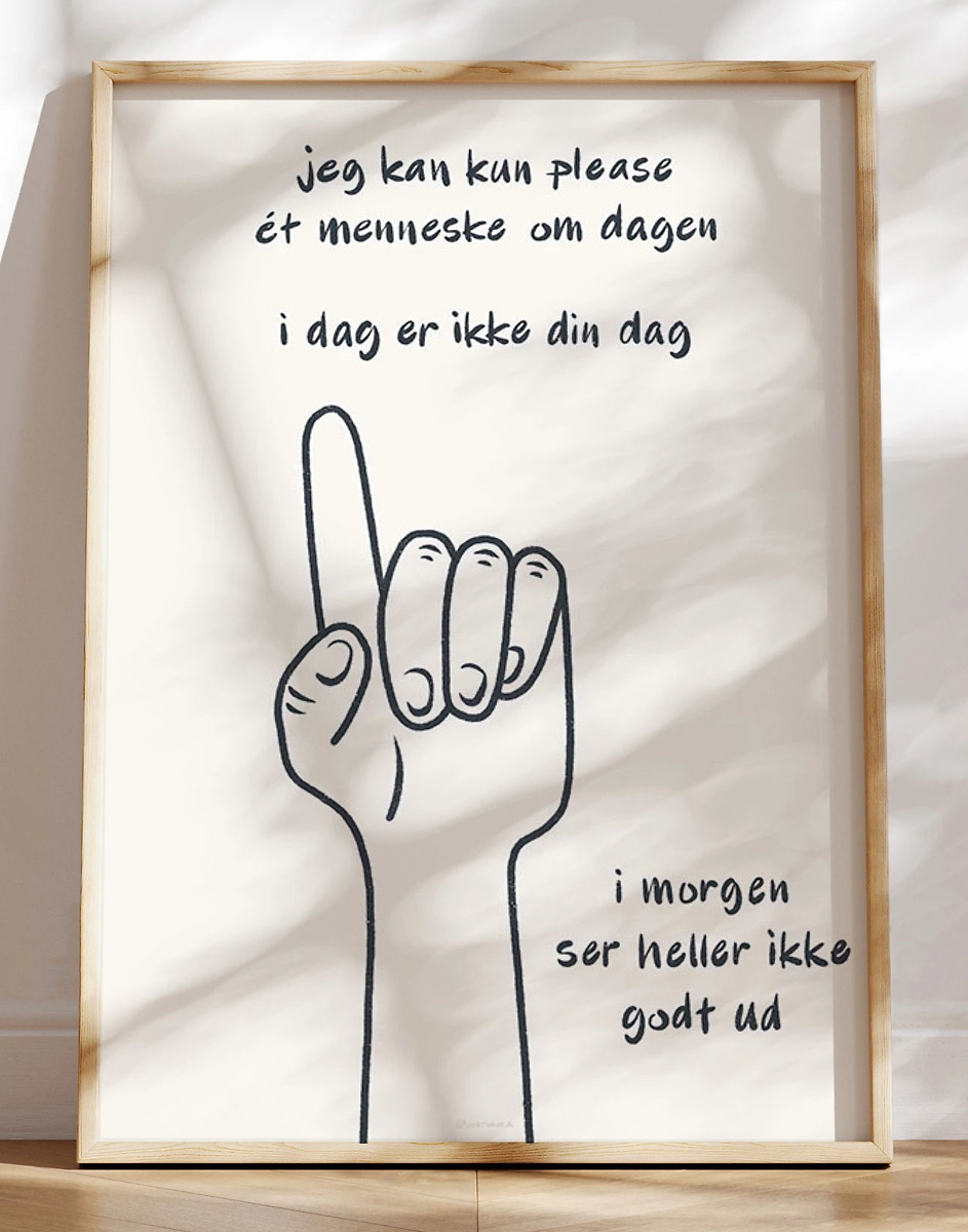 Sjov tekstplakat - Ãt menneske om dagen