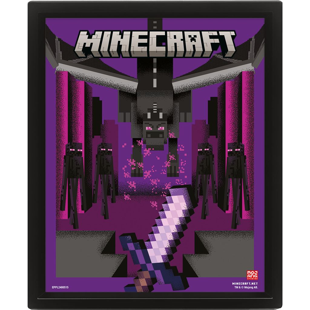 MINECRAFT (ENDER DRAGON DUEL) LENTICULAR POSTER Plakat - GEEKD.dk