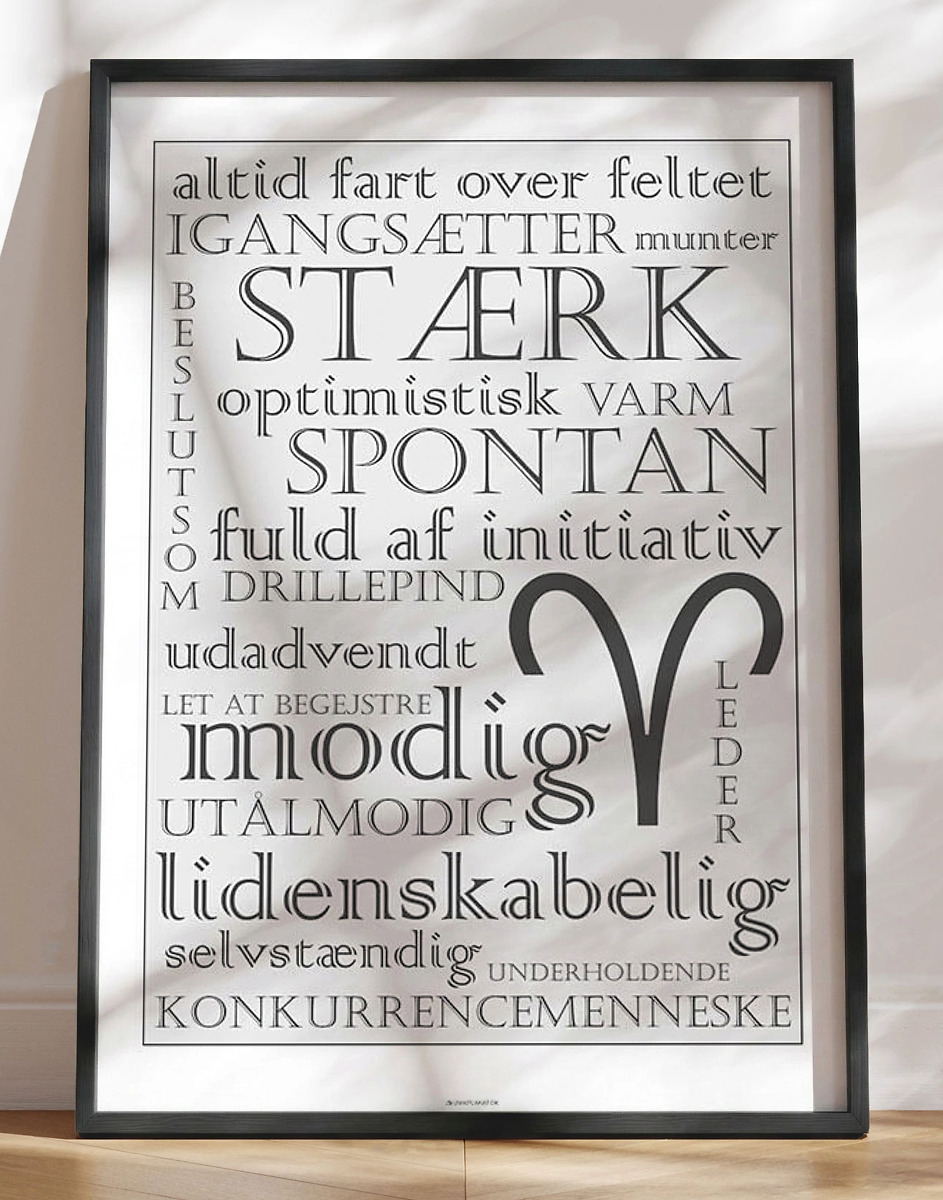 Stjernetegnplakat vædder karaktertræk