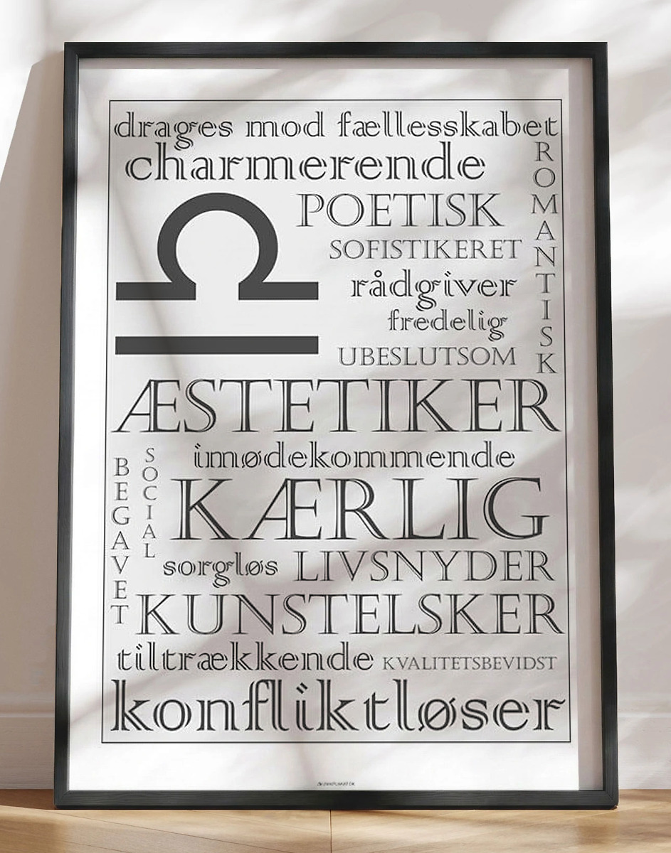 Stjernetegnplakat vægt karaktertræk