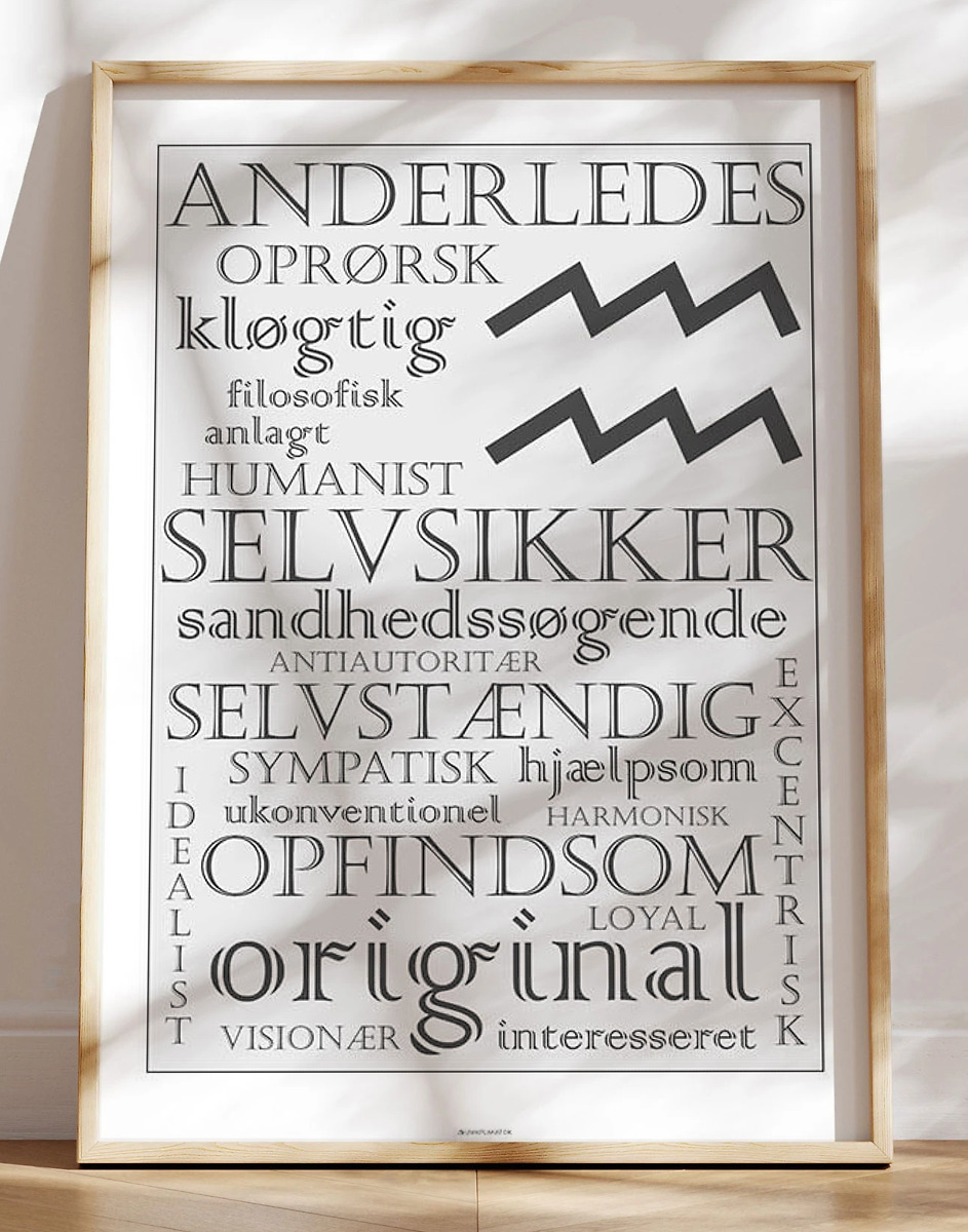Stjernetegnplakat vandmand karaktertræk