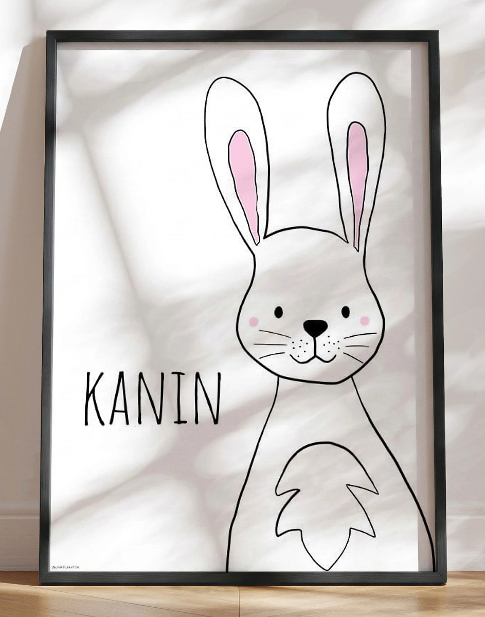 Enkel børneplakat med kanin