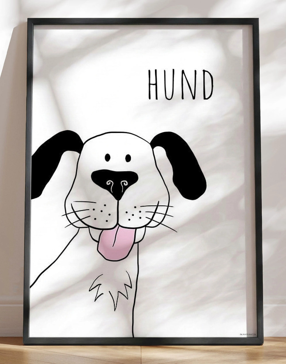 Enkel børneplakat med hund